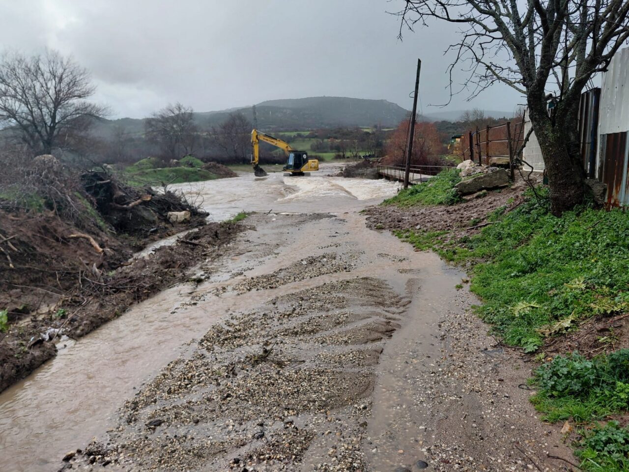 ÇANAKKALE (AA) – Çanakkale'nin Ezine ilçesinde sağanak nedeniyle taşan Menderes