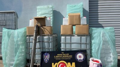 ADANA (AA) – Adana'da kaçak 2 bin 150 litre etil