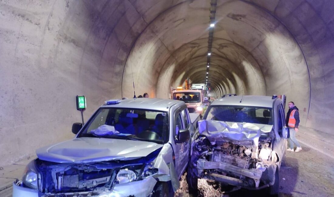 ARTVİN (AA) – Artvin'de hafif ticari aracın tünel içerisinde pikapla