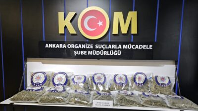 ANKARA (AA) – Ankara'nın Çankaya ilçesinde düzenlenen operasyonda 25 kilogram