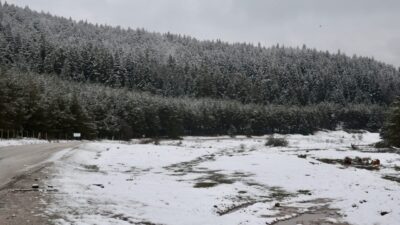 BOLU/KARABÜK (AA) – Bolu ve Karabük'ün yüksek kesimlerinde nisanda kar