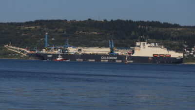 ÇANAKKALE (AA) – Derin denizde boru indirme gemisi "Castorone", Çanakkale