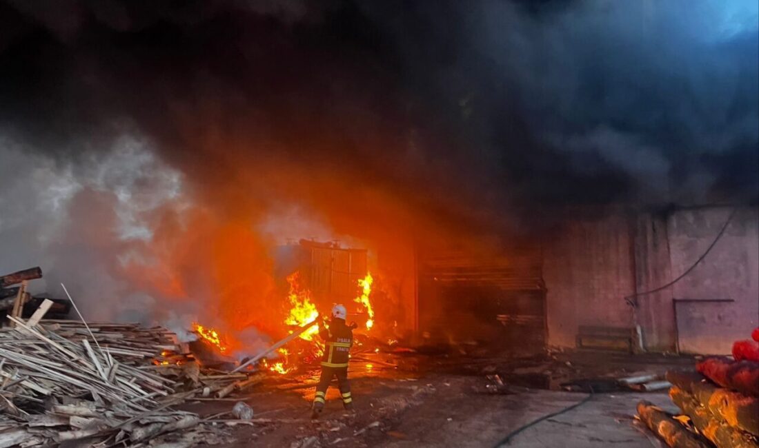 EDİRNE (AA) – Edirne'de kereste fabrikasında çıkan yangına müdahale ediliyor.