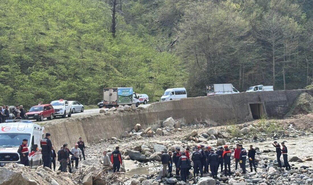 GİRESUN (AA) – Giresun'un Yağlıdere ilçesinde hafif ticari aracın dereye