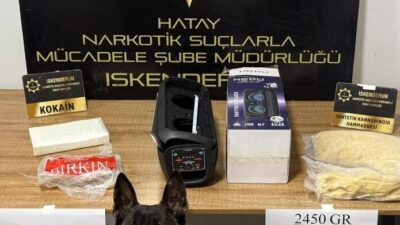 HATAY (AA) – Hatay'ın İskenderun ilçesinde, otomobilinde 1 kilo 250