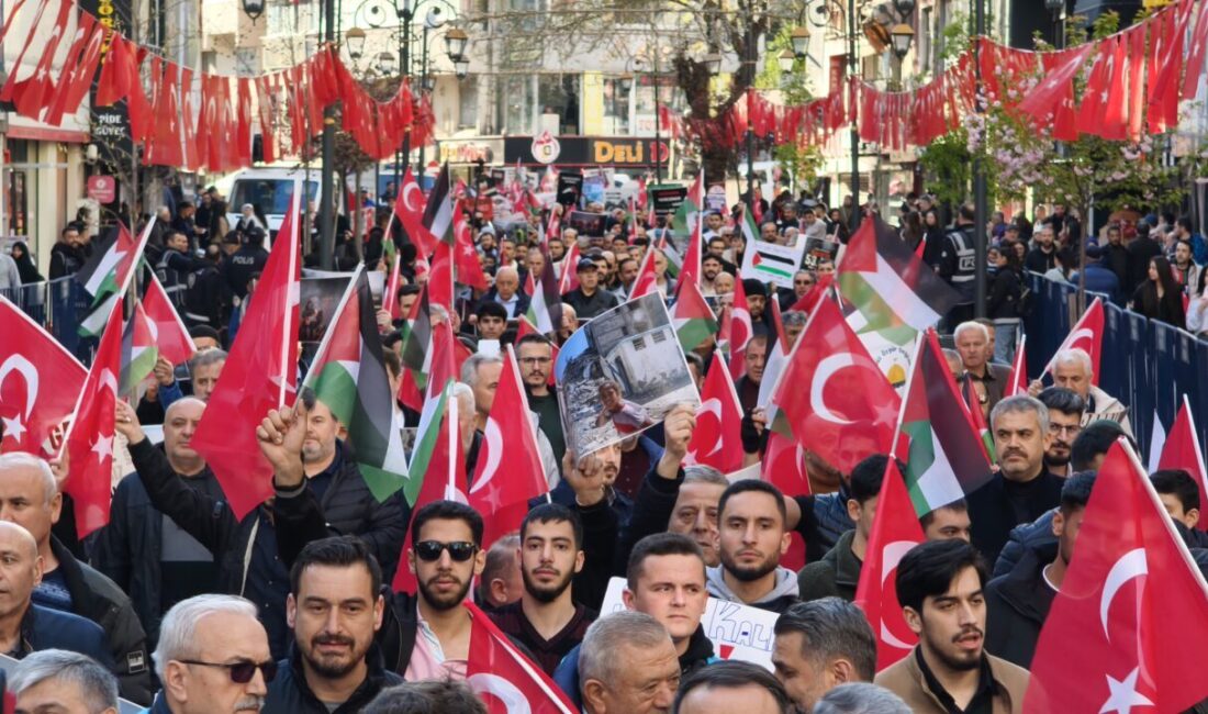 KARABÜK (AA) – Karabük'te, İsrail'in Gazze'ye yönelik saldırılarına tepki amacıyla