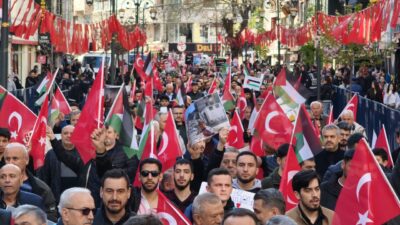 KARABÜK (AA) – Karabük'te, İsrail'in Gazze'ye yönelik saldırılarına tepki amacıyla