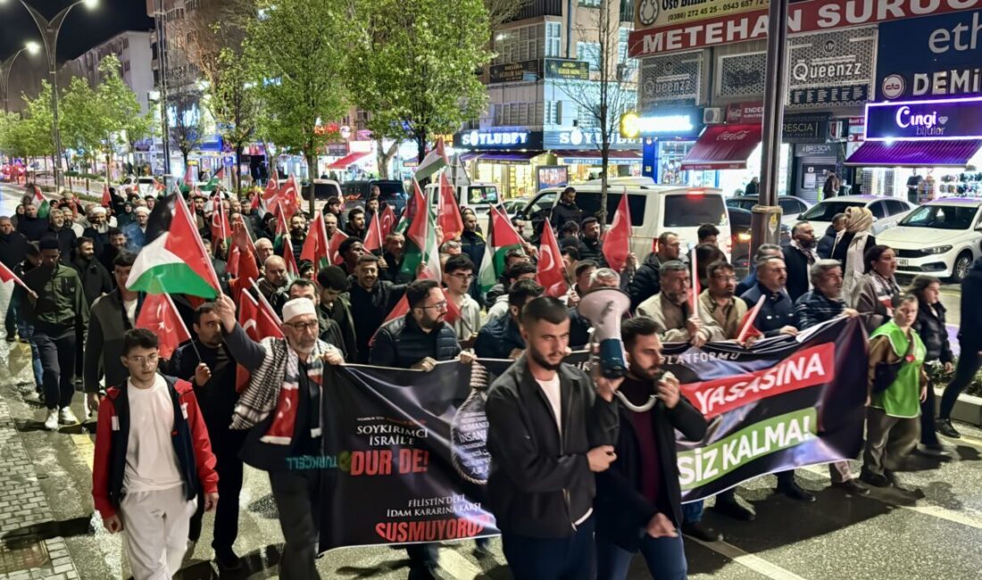 KIRŞEHİR (AA) – Kırşehir'de düzenlenen yürüyüşte, İsrail'de kabul edilen idam