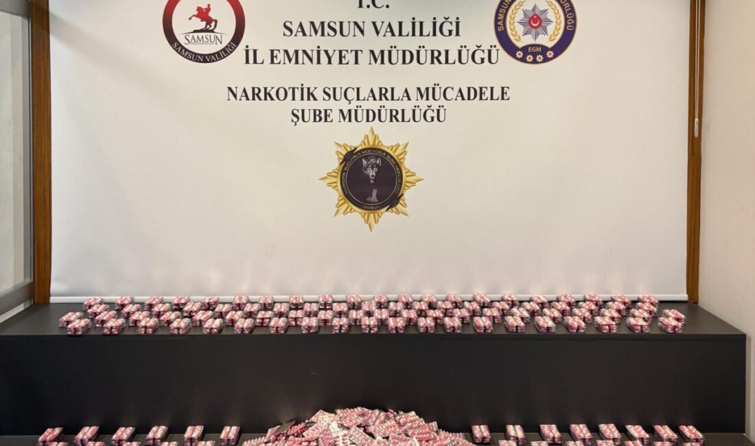 SAMSUN (AA) – Samsun’da düzenlenen operasyonda 15 bin 750 uyuşturucu