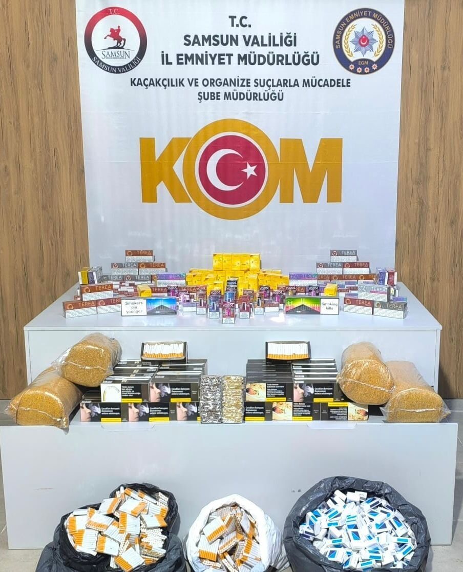 SAMSUN (AA) – Samsun'un Atakum ve Bafra ilçelerinde düzenlenen kaçakçılık