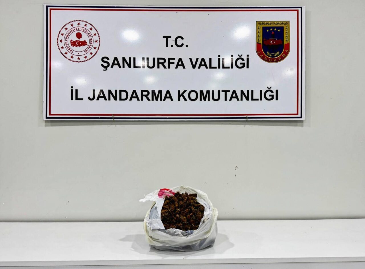 ŞANLIURFA (AA) – Şanlıurfa'nın Viranşehir ilçesinde durdurulan araçta 1 kilogram