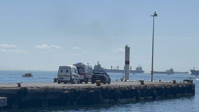 İSTANBUL (AA) – Ahırkapı Demir Sahası'ndaki yabancı bayraklı bir geminin