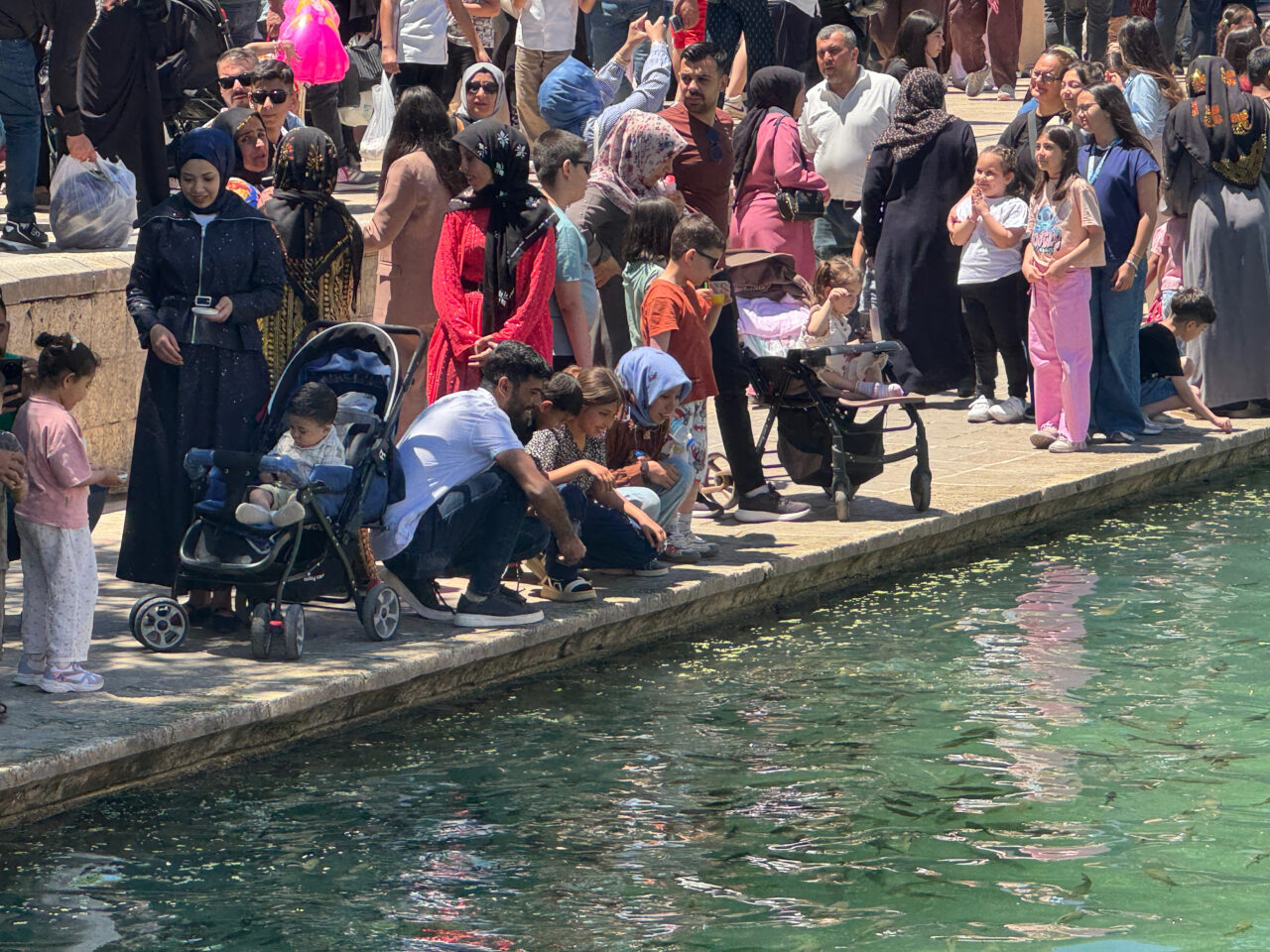 ŞANLIURFA (AA) – Şanlıurfa'daki Balıklıgöl Yerleşkesi'nde Kurban Bayramı tatilinde ziyaretçi