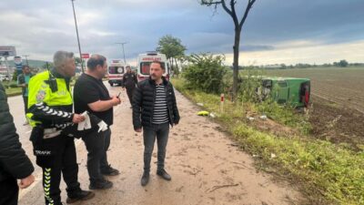 ÇANAKKALE (AA) – Çanakkale'nin Biga ilçesinde tur otobüsünün devrilmesi sonucu