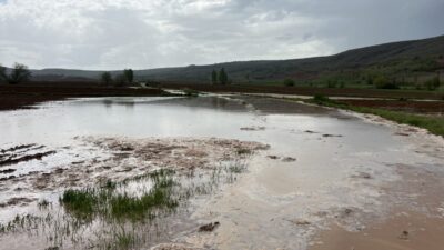 ÇORUM (AA) – Çorum'un Alaca ilçesinde etkili olan sağanak nedeniyle