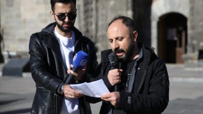 ERZURUM (AA) – Erzurum'da hekimler ve sağlık çalışanları, İsrail'in Gazze'ye