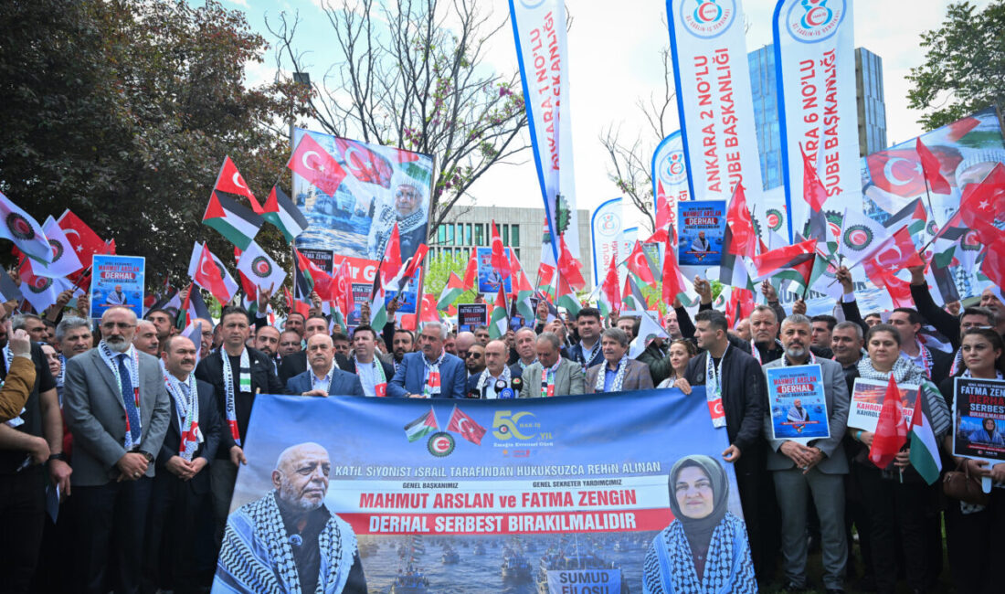 ANKARA (AA) – HAK-İŞ Konfederasyonu üyeleri ile bazı sendikalar, İsrail