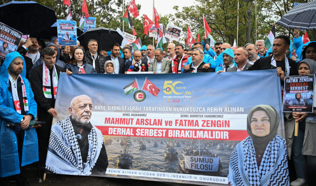 ANKARA (AA) – HAK-İŞ Konfederasyonu üyeleri ile bazı sendikalar, İsrail
