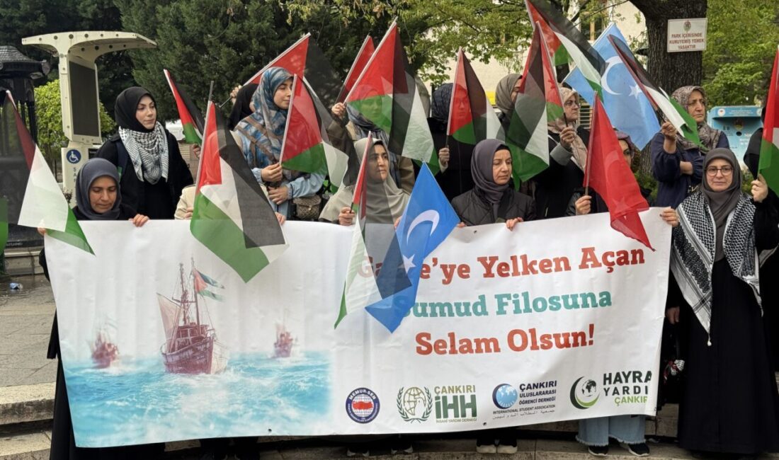 ÇANKIRI (AA) – Çankırı'da, İsrail'in Küresel Sumud Filosu'na saldırısına karşı