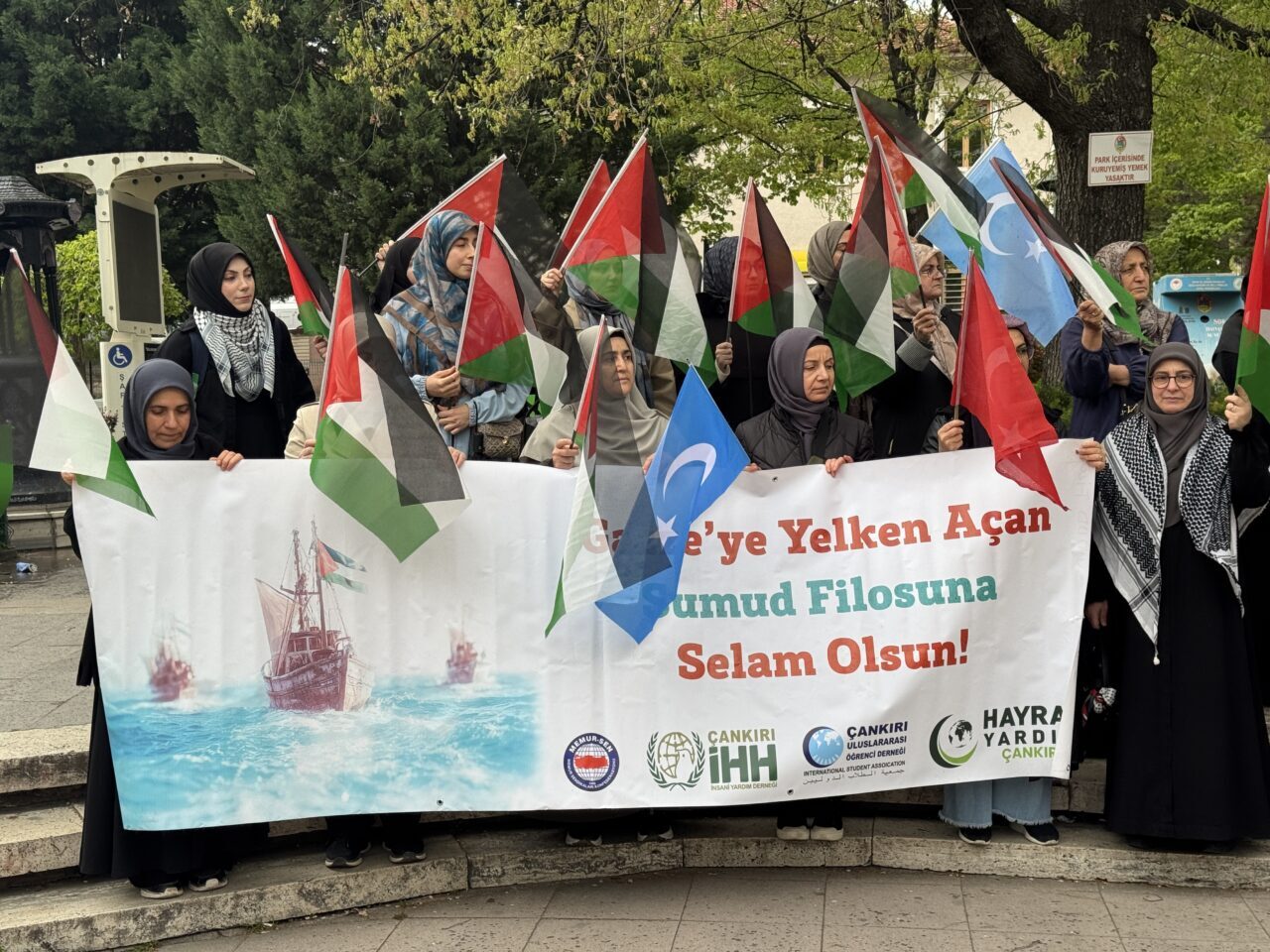 ÇANKIRI (AA) – Çankırı'da, İsrail'in Küresel Sumud Filosu'na saldırısına karşı