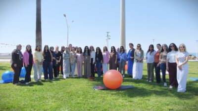 MERSİN (AA) – Mersin sahilinde İl Sağlık Müdürlüğünce anneler ve