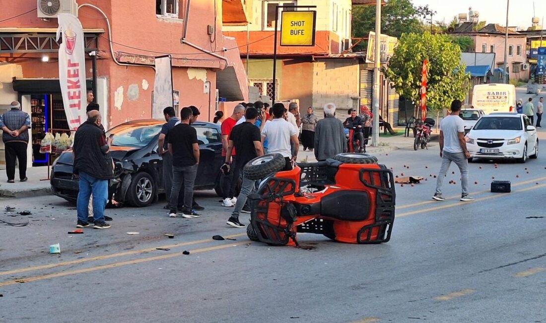 MERSİN (AA) – Mersin'in Tarsus ilçesinde ATV ile otomobilin çarpışması