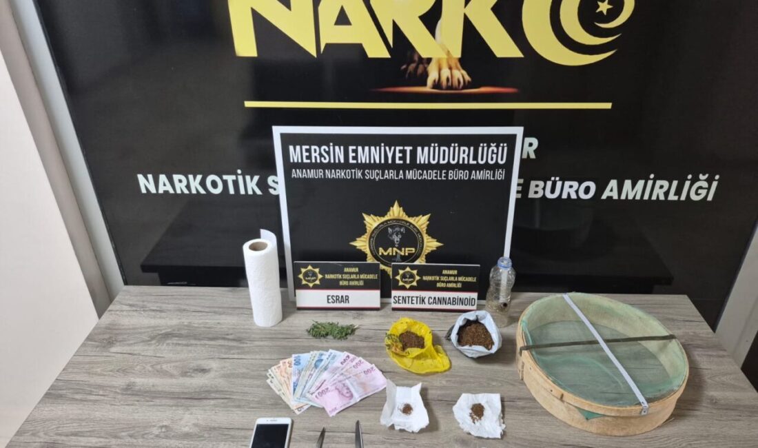 MERSİN (AA) – Mersin'in Anamur ilçesinde düzenlenen uyuşturucu operasyonunda gözaltına