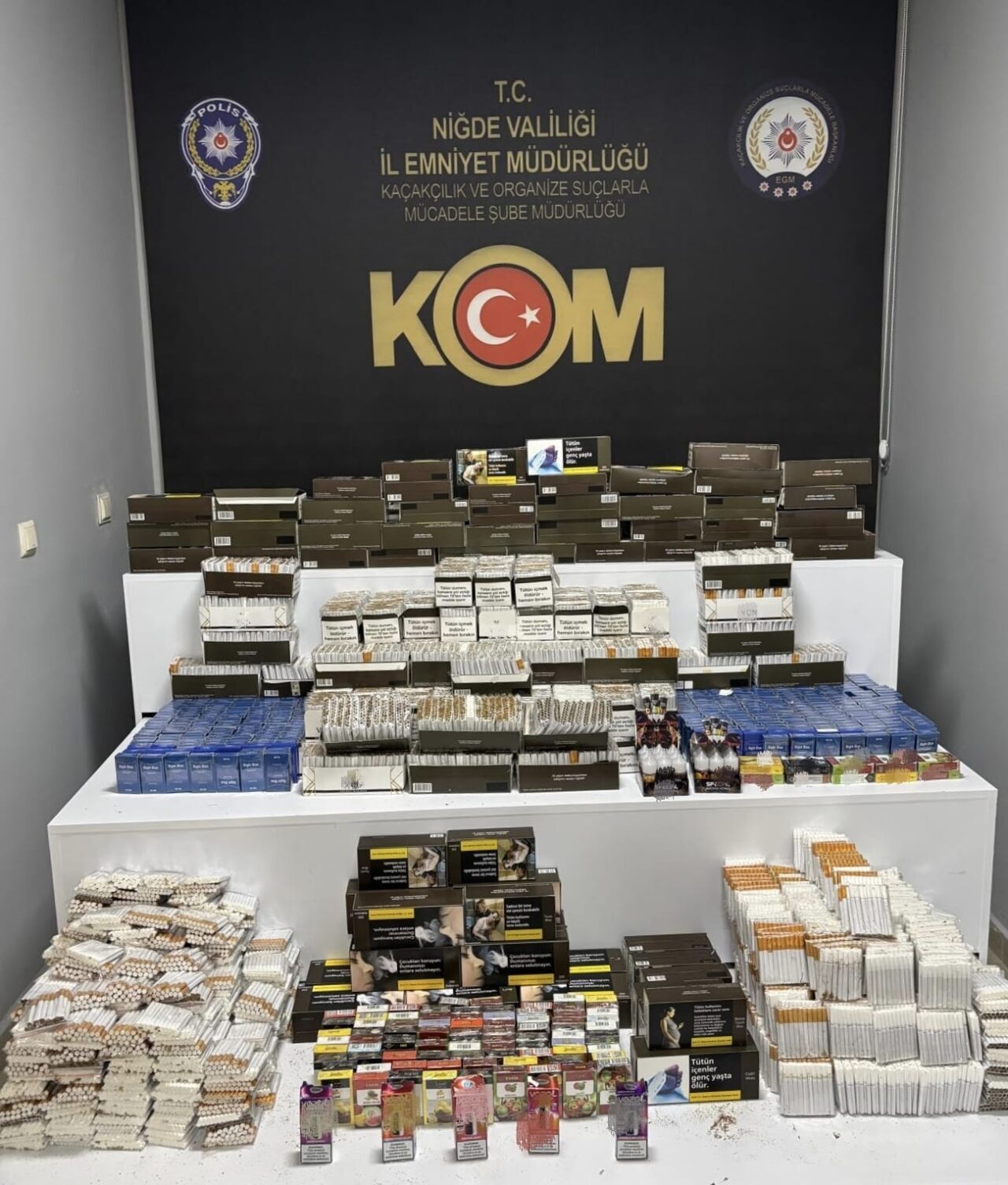 NİĞDE (AA) – Niğde'de düzenlenen kaçakçılık operasyonunda 9 şüpheli gözaltına