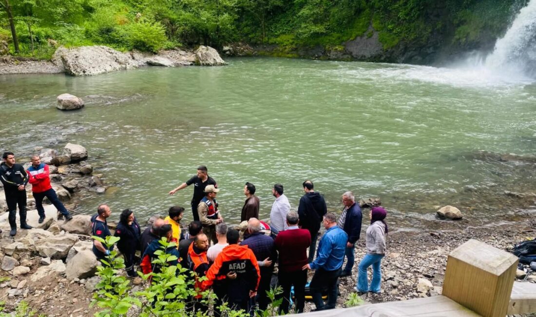 ORDU (AA) – Ordu'nun Çaybaşı ilçesinde şelalenin göletine giren kişi