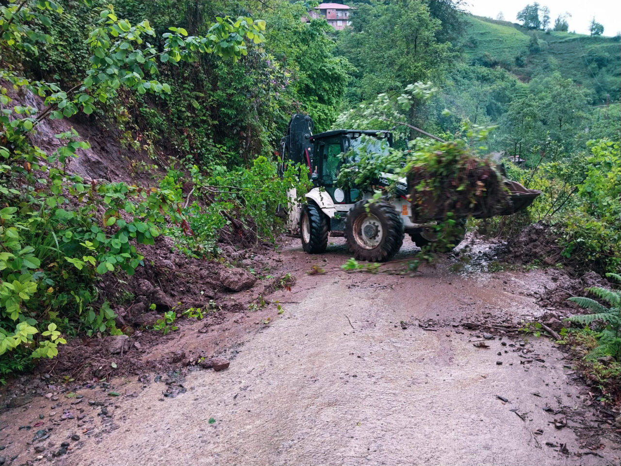 RİZE (AA) – Rize'de şiddetli yağış hayatı olumsuz etkiledi. İl