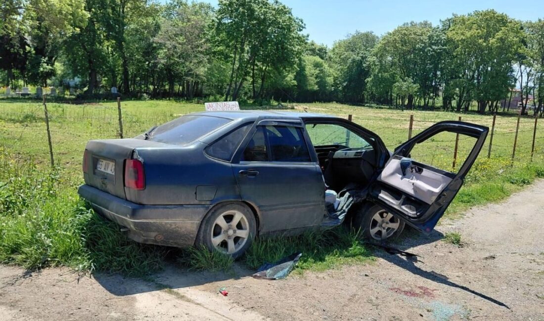 SAMSUN (AA) – Samsun'un Bafra ilçesinde, beton direğe çarpan otomobilin