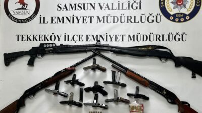 SAMSUN (AA) – Samsun'un Tekkeköy ilçesinde düzenlenen kaçak silah ticareti