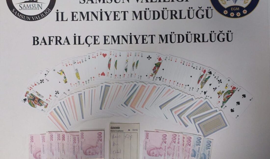 SAMSUN (AA) – Samsun'un Bafra ilçesinde düzenlenen operasyonda kumar oynadığı