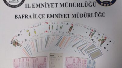 SAMSUN (AA) – Samsun'un Bafra ilçesinde düzenlenen operasyonda kumar oynadığı
