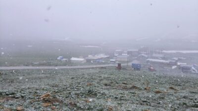 ŞIRNAK (AA) – Şırnak'ın Beytüşşebap ilçesinde ilkbaharın son günlerinde kar
