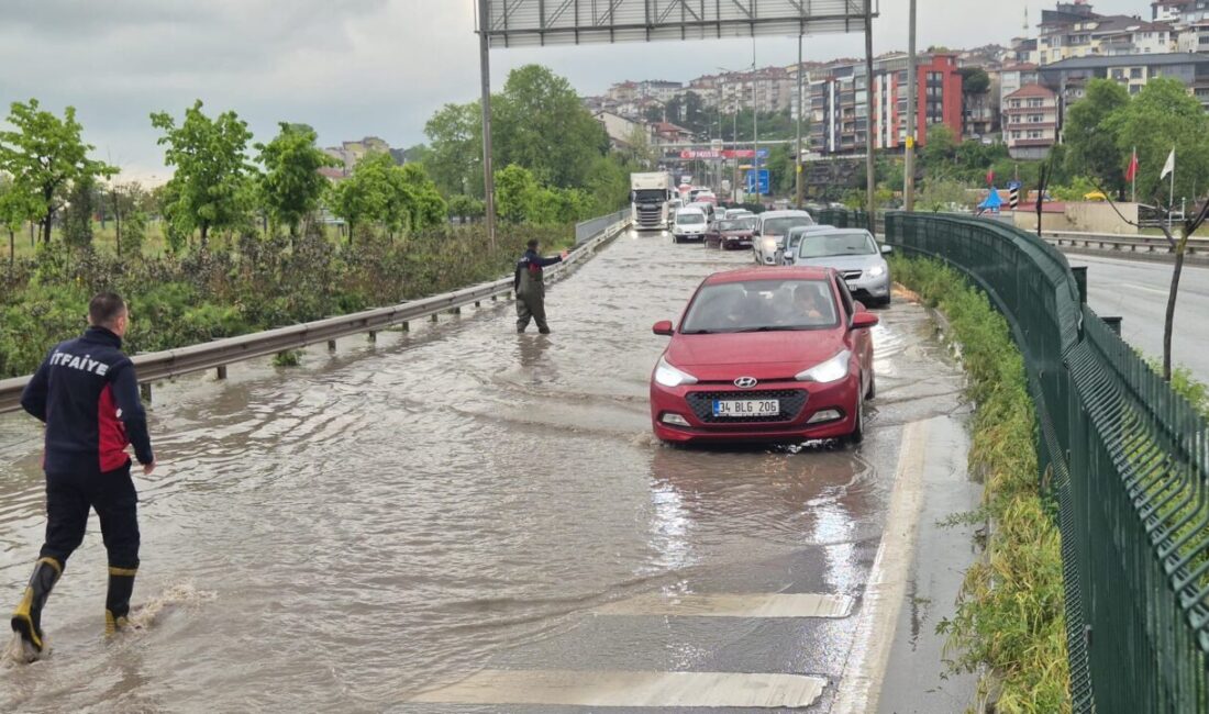 ZONGULDAK (AA) – Zonguldak-Alaplı çevre yolunun sağanak nedeniyle su altında