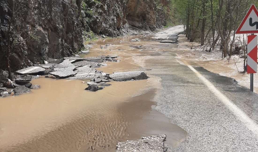 TUNCELİ (AA) – Tunceli'de Munzur Çayı’nın taşması sonucu Tunceli-Ovacık kara