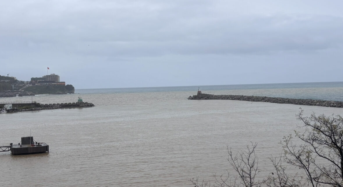 ZONGULDAK (AA) – Zonguldak'ta sağanakla derelerden taşınan çamur nedeniyle denizin