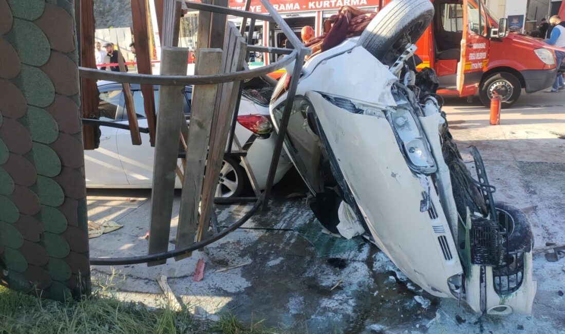 ZONGULDAK (AA) – Zonguldak'ta takla atan otomobilin akaryakıt istasyonunda park