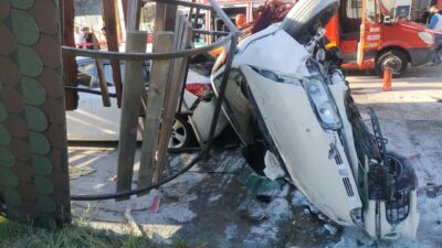 ZONGULDAK (AA) – Zonguldak'ta takla atan otomobilin akaryakıt istasyonunda park
