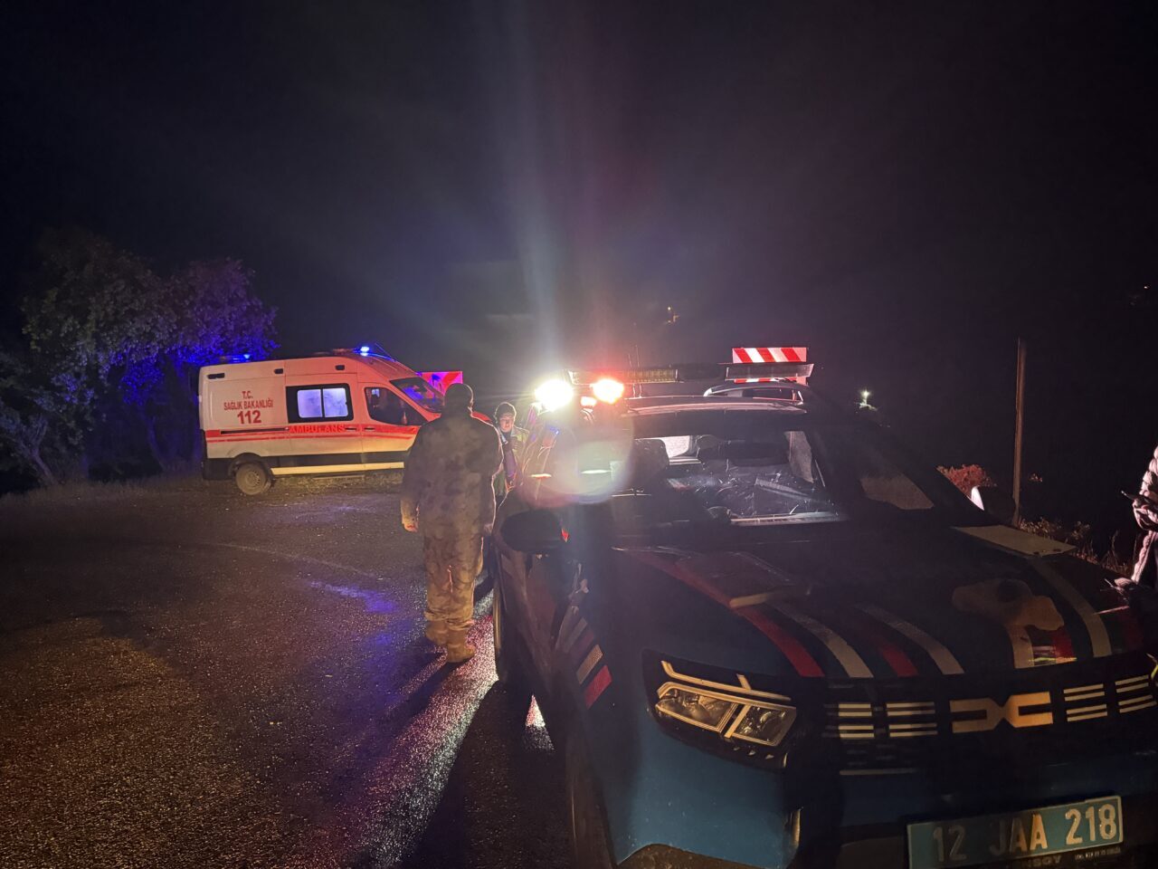BİNGÖL (AA) – Bingöl'ün Yedisu ilçesinde otomobilin dere yatağına devrilmesi