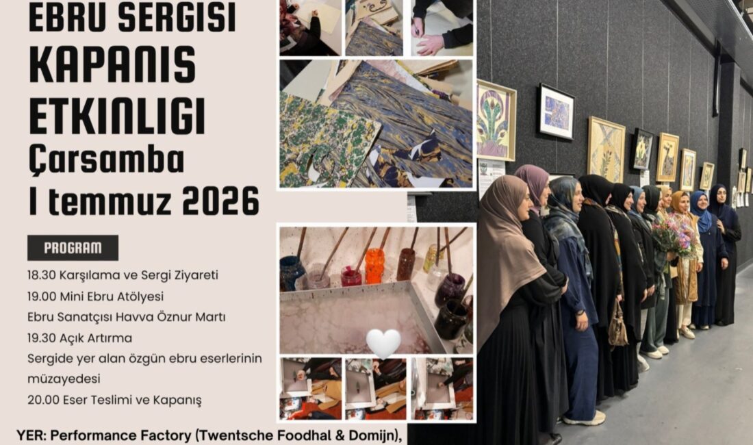 Enschede ve çevresindeki sanatseverleri bir araya getiren büyüleyici Ebru Sergisi,