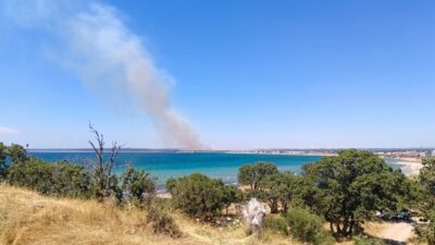 ÇANAKKALE (AA) – Çanakkale'nin Ezine ilçesinde tarım arazisinde çıkan yangına