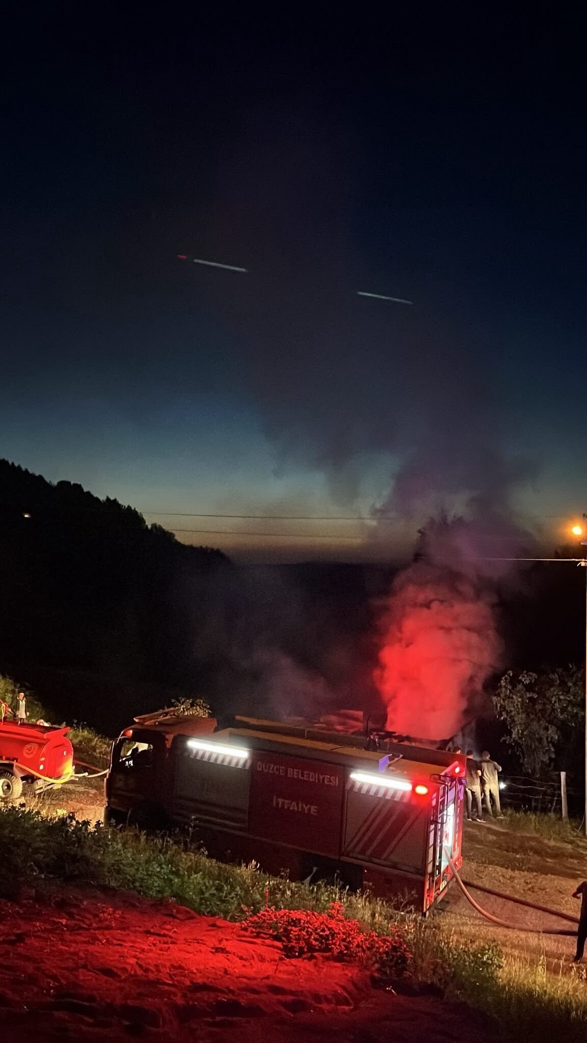 DÜZCE (AA) – Düzce'nin Gölyaka ilçesinde yayla evinde çıkan yangın