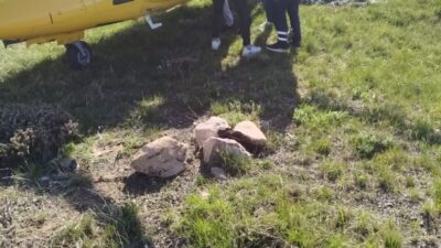 ERZURUM (AA) – Erzurum'un Aziziye ilçesinde çiriş otu toplarken kayalıklardan
