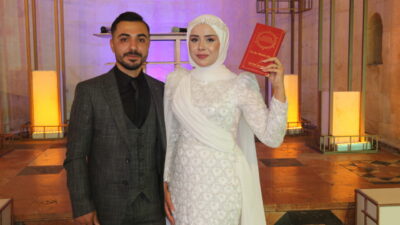 GAZİANTEP (AA) – Gaziantep'te nikah salonlarında evliliğe ilk adımı atacak