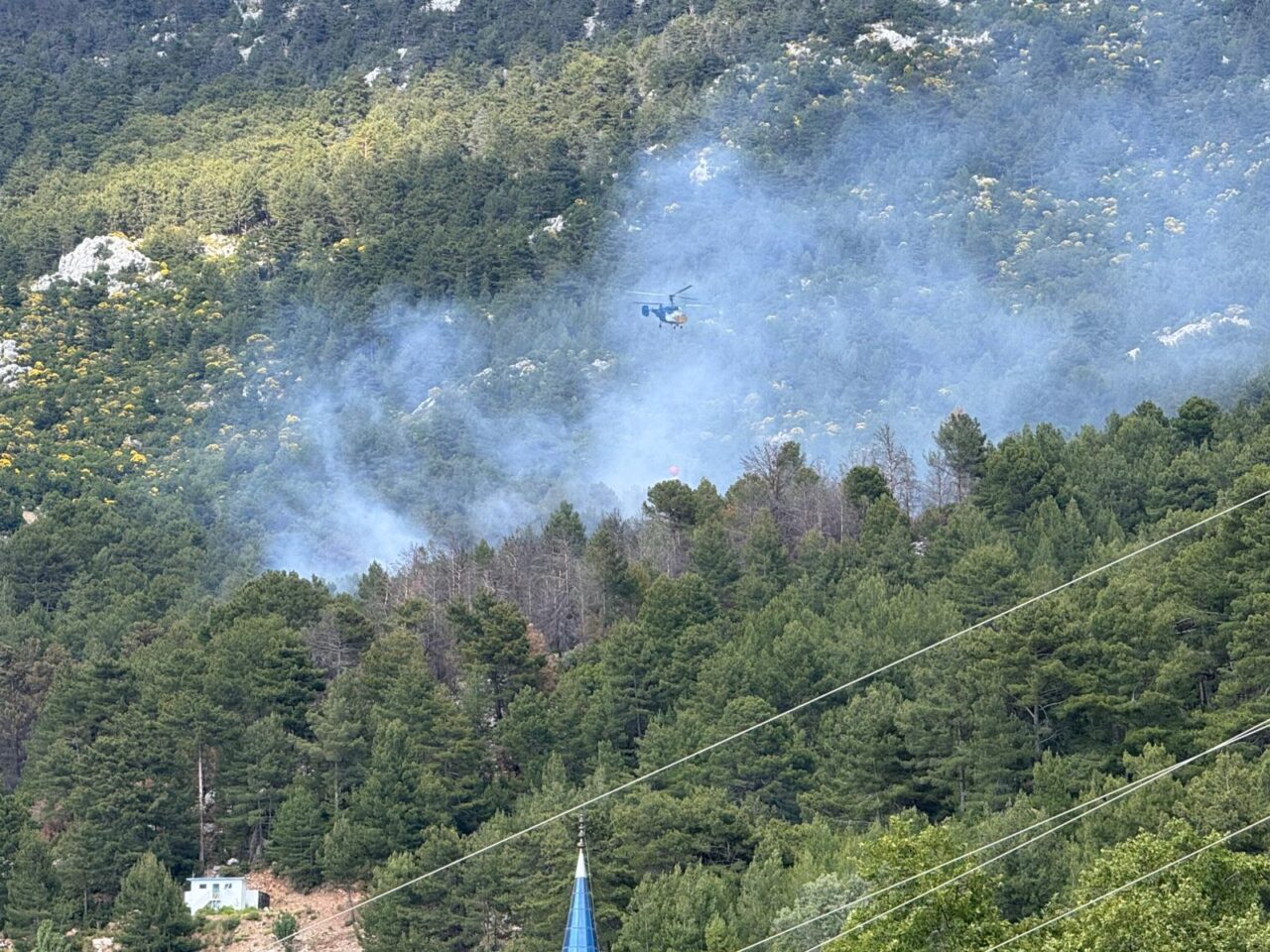 ANTALYA (AA) – Antalya'nın Kaş ilçesinde ormanlık alanda çıkan yangına