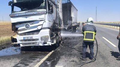 MARDİN (AA) – Mardin'in Nusaybin ilçesinde seyir halindeki tırda çıkan