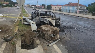 SAMSUN (AA) – Samsun'un 19 Mayıs ilçesinde aydınlatma direğine çarpan