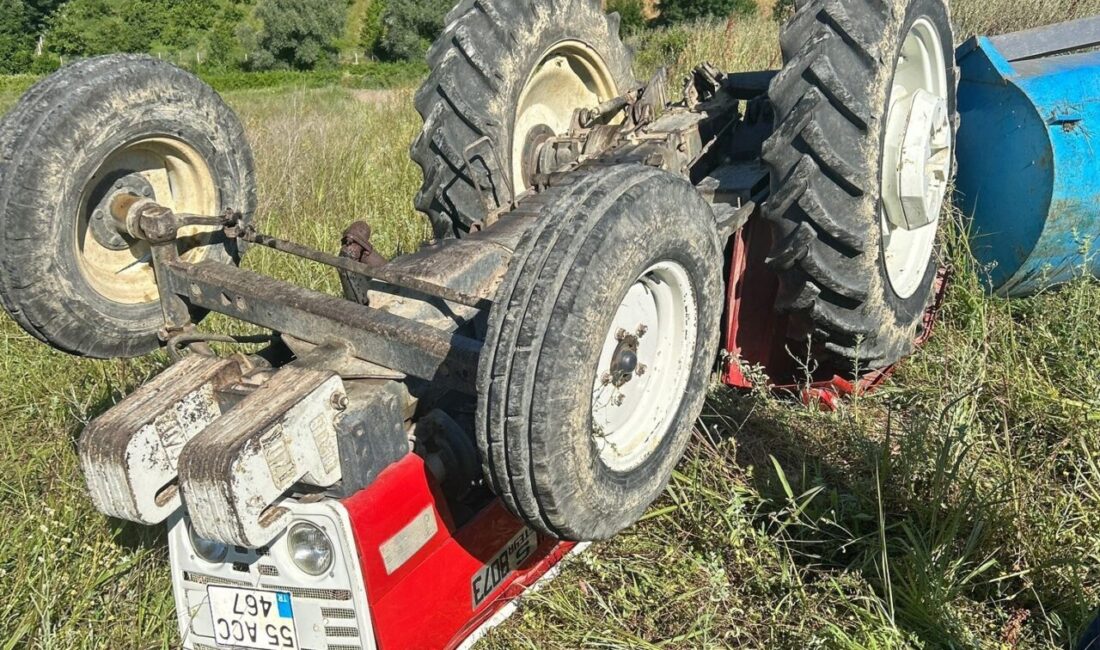 SAMSUN (AA) – Samsun'un Bafra ilçesinde, devrilen traktörün altında kalan